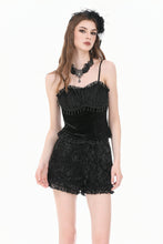 Load image into Gallery viewer, Dark Rose - Gothic 3D Floral Jacquard Lace-Trimmed Mini Shorts PW157
