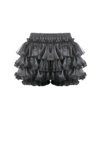 Load image into Gallery viewer, Punk-Lolita Bloomer Shorts with Tiered Organza Ruffles and Lace-Trimmed Cake Silhouette PW158