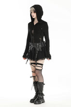 Load image into Gallery viewer, Gothic assassin fitted hooded black hollow-out top. TW572