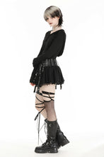 Load image into Gallery viewer, Gothic assassin fitted hooded black hollow-out top. TW572