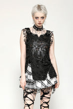 Load image into Gallery viewer, Black Distressed Graphic Tank Top TW582
