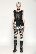 Load image into Gallery viewer, Black Distressed Graphic Tank Top TW582