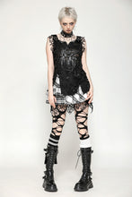 Load image into Gallery viewer, Black Distressed Graphic Tank Top TW582