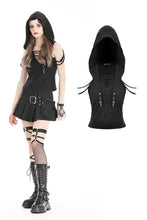 Load image into Gallery viewer, Punk decadent black hooded  top TW585
