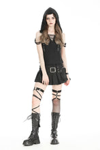 Load image into Gallery viewer, Punk decadent black hooded  top TW585
