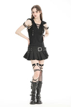 Load image into Gallery viewer, Punk decadent black hooded  top TW585