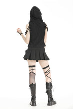 Load image into Gallery viewer, Punk decadent black hooded  top TW585