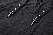 Load image into Gallery viewer, Punk decadent black hooded  top TW585