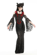 Load image into Gallery viewer, Gothic elegant black-red off-shoulder sexy top. TW593