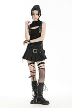Load image into Gallery viewer, Black punk motorbike girl cool top TW594