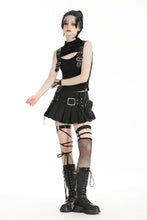 Load image into Gallery viewer, Black punk motorbike girl cool top TW594