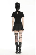 Load image into Gallery viewer, Black punk hollow sexy mesh knit T-shirt TW597