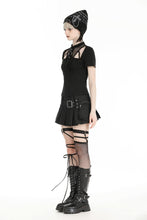 Load image into Gallery viewer, Black punk hollow sexy mesh knit T-shirt TW597