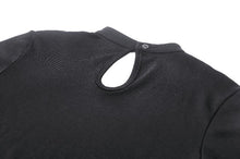 Load image into Gallery viewer, Black punk hollow sexy mesh knit T-shirt TW597