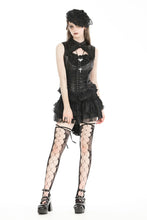 Load image into Gallery viewer, Gothic black lace trim tie-up sexy top TW601