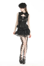 Load image into Gallery viewer, Gothic black lace trim tie-up sexy top TW601
