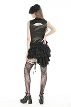 Load image into Gallery viewer, Gothic black lace trim tie-up sexy top TW601