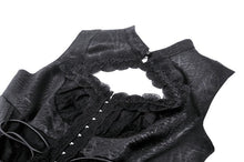 Load image into Gallery viewer, Gothic black lace trim tie-up sexy top TW601