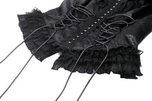 Load image into Gallery viewer, Gothic black lace trim tie-up sexy top TW601