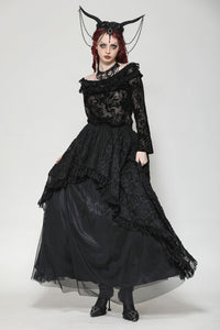 Gothic Sexy Off-Shoulder Velvet Lace Top TW611