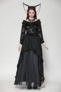 Gothic Sexy Off-Shoulder Velvet Lace Top TW611