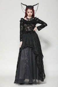 Gothic Sexy Off-Shoulder Velvet Lace Top TW611