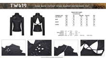 Load image into Gallery viewer, Punk back cutout star shaped distressed top TW619