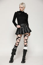 Load image into Gallery viewer, Punk back cutout star shaped distressed top TW619