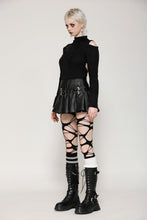 Load image into Gallery viewer, Punk back cutout star shaped distressed top TW619