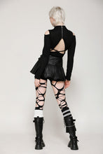 Load image into Gallery viewer, Punk back cutout star shaped distressed top TW619