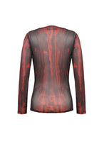 Load image into Gallery viewer, Black and Red Tie-Dye Mesh Versatile Basic Top TW620