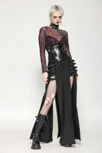 Load image into Gallery viewer, Black and Red Tie-Dye Mesh Versatile Basic Top TW620