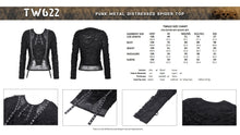Load image into Gallery viewer, Punk metal distressed spider top TW622
