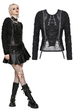 Load image into Gallery viewer, Punk metal distressed spider top TW622