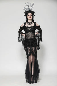 Gothic Romantic Lace Flare Sleeve Top TW623