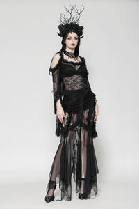 Gothic Romantic Lace Flare Sleeve Top TW623