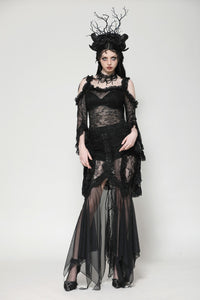 Gothic Romantic Lace Flare Sleeve Top TW623