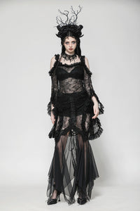 Gothic Romantic Lace Flare Sleeve Top TW623