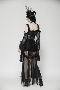 Gothic Romantic Lace Flare Sleeve Top TW623