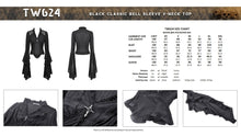 Load image into Gallery viewer, Black classic bell sleeve v-neck top TW624