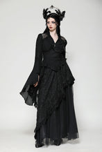 Load image into Gallery viewer, Black classic bell sleeve v-neck top TW624