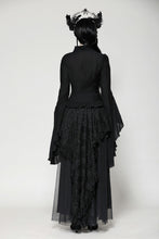 Load image into Gallery viewer, Black classic bell sleeve v-neck top TW624