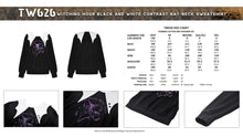 Load image into Gallery viewer, Witching hour black and white contrast bat-neck sweatshirt TW626