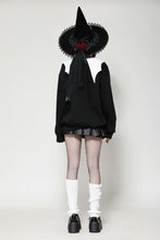 Load image into Gallery viewer, Witching hour black and white contrast bat-neck sweatshirt TW626