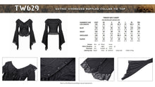 Load image into Gallery viewer, Gothic oversized ruffled collar tie top TW629