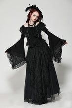 Load image into Gallery viewer, Gothic oversized ruffled collar tie top TW629