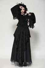 Load image into Gallery viewer, Gothic oversized ruffled collar tie top TW629