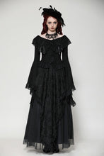 Load image into Gallery viewer, Gothic oversized ruffled collar tie top TW629
