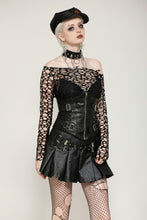 Load image into Gallery viewer, Sexy versatile black distressed mesh t-shirt TW631