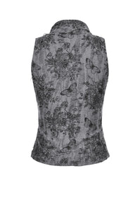 Rebel Chic Sleeveless Top with Star and Pin Accents TW633